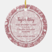Baby's First Christmas Foto Pink Keramik Ornament (Hinten)