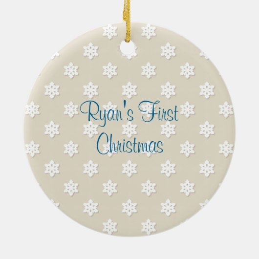 Baby's First Christmas Foto Snowflake Ornament (Hinten)