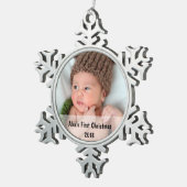Baby's First Christmas Foto Snowflake Ornament (Rechts)