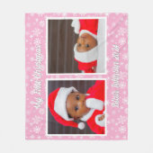 Baby's First Christmas Foto Snowflakes Fleece Bla (Vorderseite)