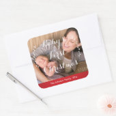 Baby's First Christmas Foto Stickers Square (Umschlag)