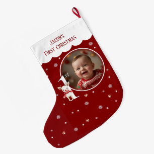 Baby's First Christmas Foto Strumpf Großer Weihnachtsstrumpf