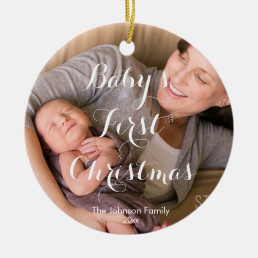 Baby's First Christmas Foto Tree Ornament (Vorne)