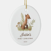 Baby's First Christmas Fox Keramik Ornament (Rechts)
