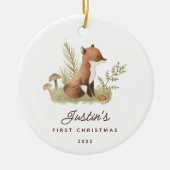 Baby's First Christmas Fox Keramik Ornament (Vorne)