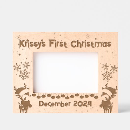 Baby's First Christmas Geätzte Rahmen (Vorderseite)