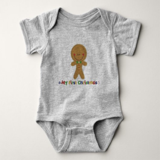 Babys First Christmas Gingerbread Boy Baby Strampler (Vorderseite)