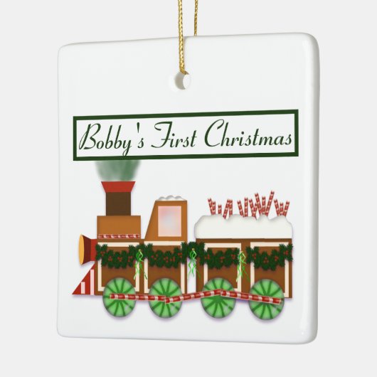 Baby's First Christmas, Gingerbread & Candy Train Keramikornament (Links)