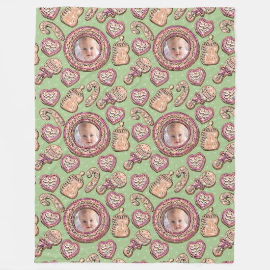 Baby's First Christmas Gingerbread Cookie Fleecedecke (Vorderseite)