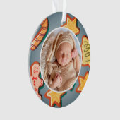 Baby's First Christmas Gingerbread Modernes Elegan Ornament (Vorderseite)