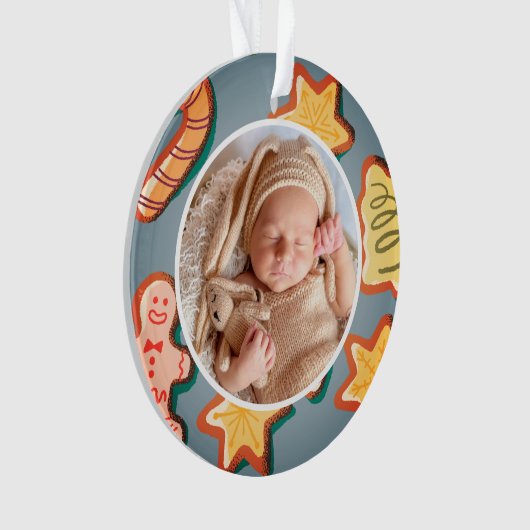 Baby's First Christmas Gingerbread Modernes Elegan Ornament (Vorderseite)