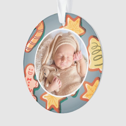 Baby's First Christmas Gingerbread Modernes Elegan Ornament (Vorderseite)