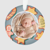 Baby's First Christmas Gingerbread Modernes Elegan Ornament (Vorderseite)
