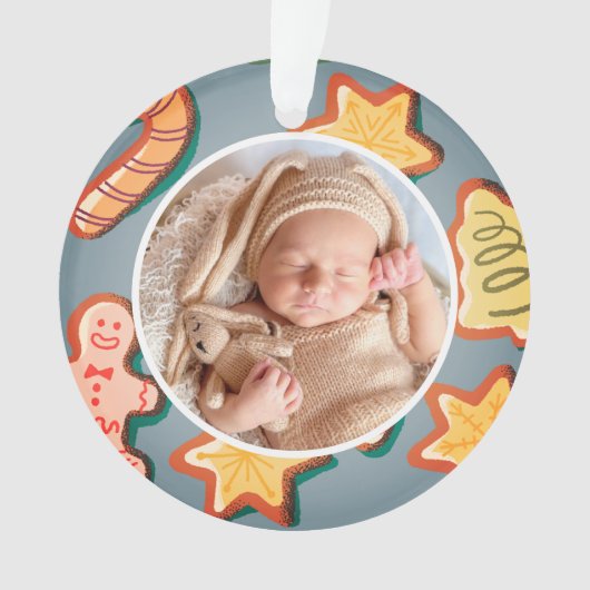 Baby's First Christmas Gingerbread Modernes Elegan Ornament (Vorderseite)