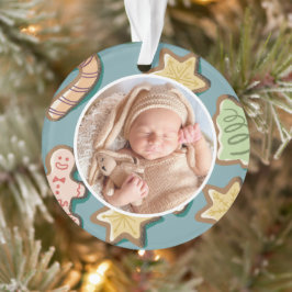 Baby's First Christmas Gingerbread Modernes Elegan Ornament