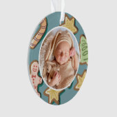 Baby's First Christmas Gingerbread Modernes Elegan Ornament (Vorderseite)