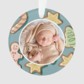 Baby's First Christmas Gingerbread Modernes Elegan Ornament (Vorderseite)