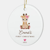 Baby's First Christmas Girl Giraffe Keramik Ornament (Links)