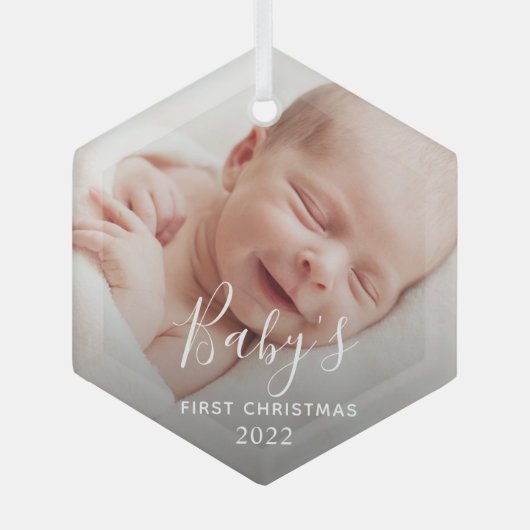 Baby's First Christmas Glass Ornament Aus Glas (Vorderseite)