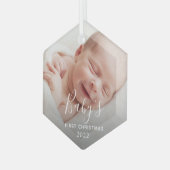 Baby's First Christmas Glass Ornament Aus Glas (Vorderseite Links)