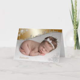 Baby's First Christmas Gold - DEIN BABY'S FOTO Karte