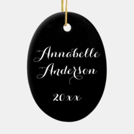 Baby's First Christmas Gold Nutcracker Keramik Ornament (Hinten)