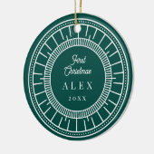 Baby's First Christmas Green & White Foto Keramik Ornament (Links)
