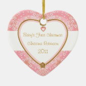 Baby's First Christmas Heart Frame Keramik Ornament (Vorne)