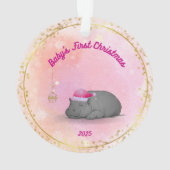 Baby's First Christmas-Hippo Ornament-Customizable Ornament (Rückseite)