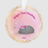 Baby's First Christmas-Hippo Ornament-Customizable Ornament (Vorderseite)