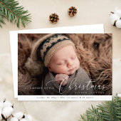 Baby's First Christmas Holiday Baby Birth Foto Ankündigung