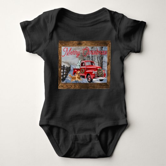Baby's First Christmas Holiday Farm Scene Baby Strampler (Vorderseite)