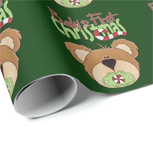 Baby's First Christmas Holiday Packpapier (Rolleneckpunkt)