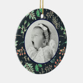 Babys First Christmas Holiday Pattern Ornament (Rechts)