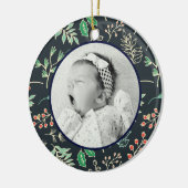 Babys First Christmas Holiday Pattern Ornament (Links)