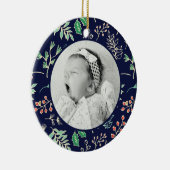 Babys First Christmas Holiday Pattern Ornament (Rechts)