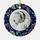 Babys First Christmas Holiday Pattern Ornament (Vorne)