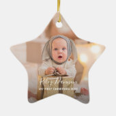 Baby's First Christmas Holiday Star Keramik Ornament (Hinten)