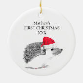 Baby's First Christmas Igel Forest Boy Keramik Ornament (Hinten)