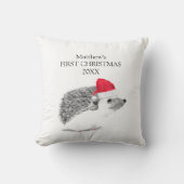 Baby's First Christmas Igel Forest Boy Kissen (Vorderseite)