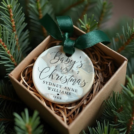 Baby's First Christmas Individuelle Name Foto Keep Ornament