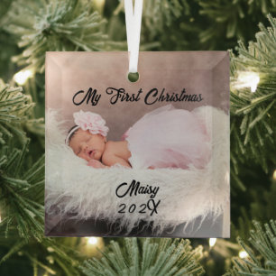 Baby's First Christmas Individuelle Name Keepake F Ornament Aus Glas