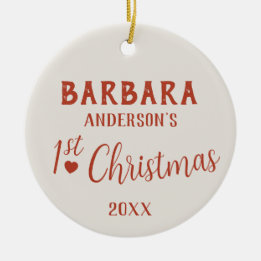 Baby's First Christmas Individuelle Name Keramik Ornament
