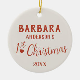Baby's First Christmas Individuelle Name Keramik Ornament