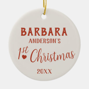 Baby's First Christmas Individuelle Name Keramik Ornament