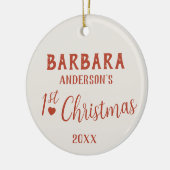 Baby's First Christmas Individuelle Name Keramik Ornament (Links)