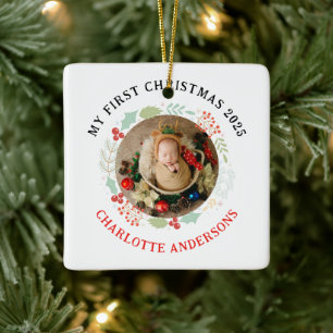 Baby's First Christmas Individuelle Name Keramikornament