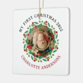 Baby's First Christmas Individuelle Name Keramikornament (Links)