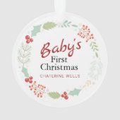 Baby's First Christmas Individuelle Name Ornament (Rückseite)