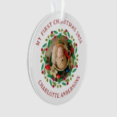 Baby's First Christmas Individuelle Name Ornament (Vorderseite)